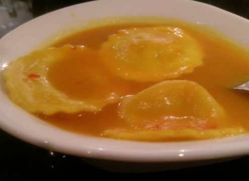 Græskarsuppe med fyldt pasta!