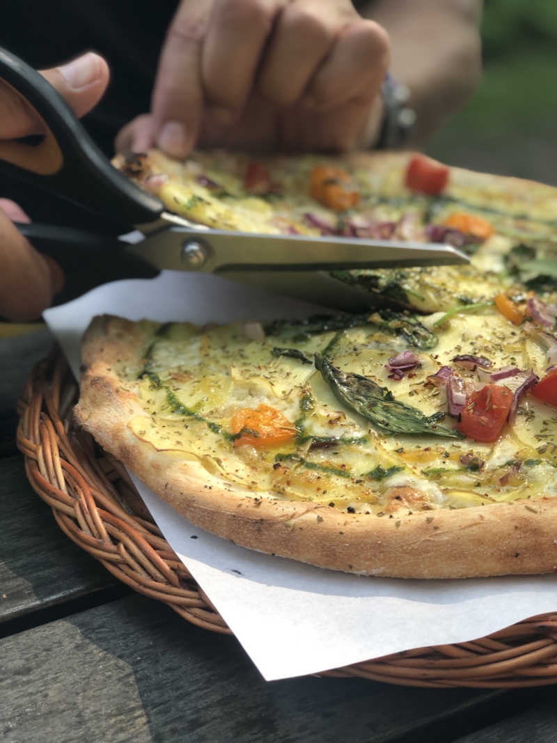 Pizza på Pumpans Cafe