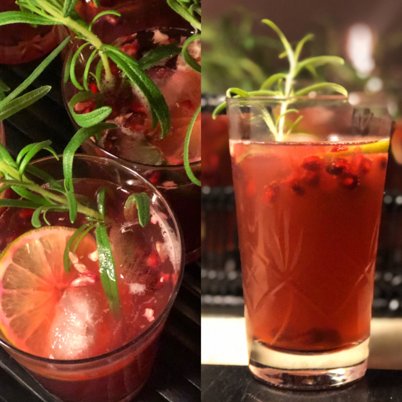 Årets juledrink gin og tonic med granatæble og lime Qland